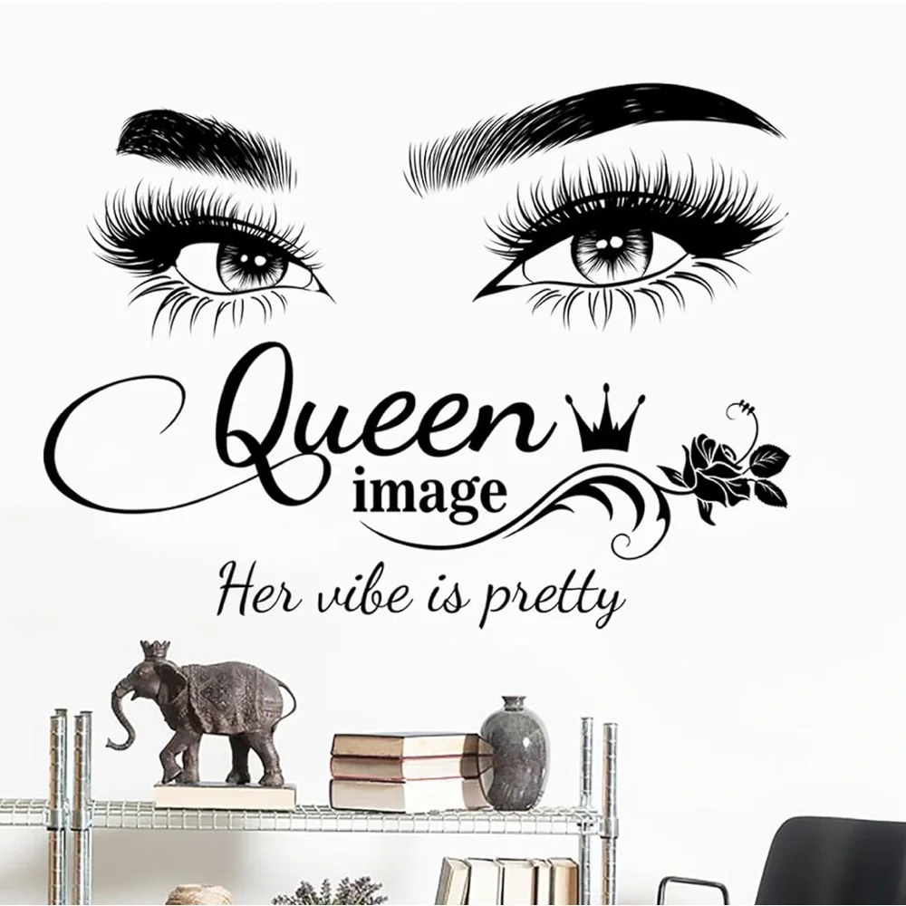 Queen Vibes Inspirational Wall Sexy Eyes Motivational Words Stickers Decoration